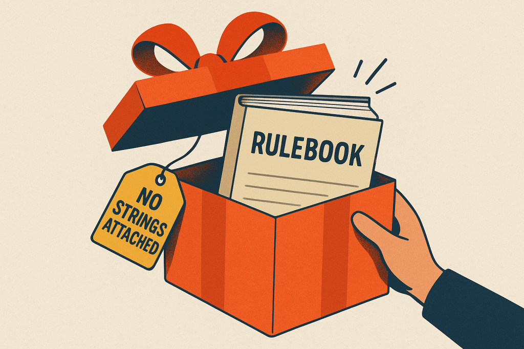 Stack of worn, overlapping Bibles with the word ‘OBEDIENCE’ stamped across the pages—symbolizing how the Christian message shifts from grace to performance and lifelong duty.”